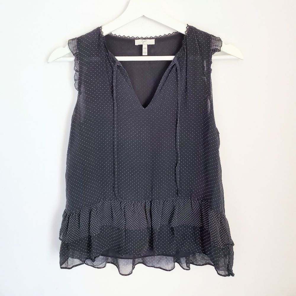 Joie Polka Dotted Peplum Blouse XXS